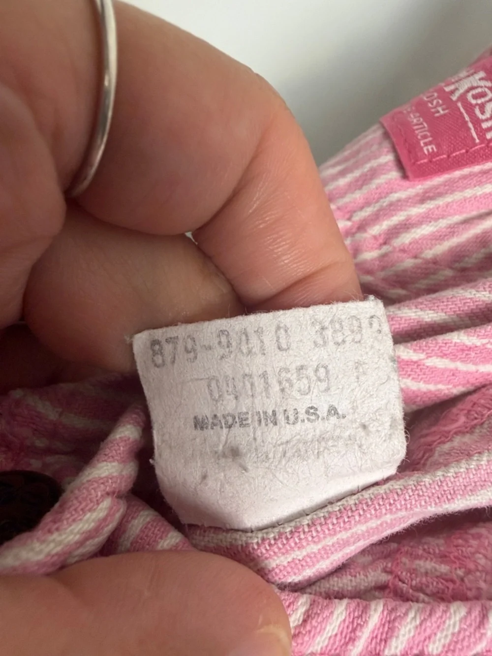 Vintage OshKosh B'gosh Pink Pinstripe Girl’s Size 4T Vestbak Denim Overalls